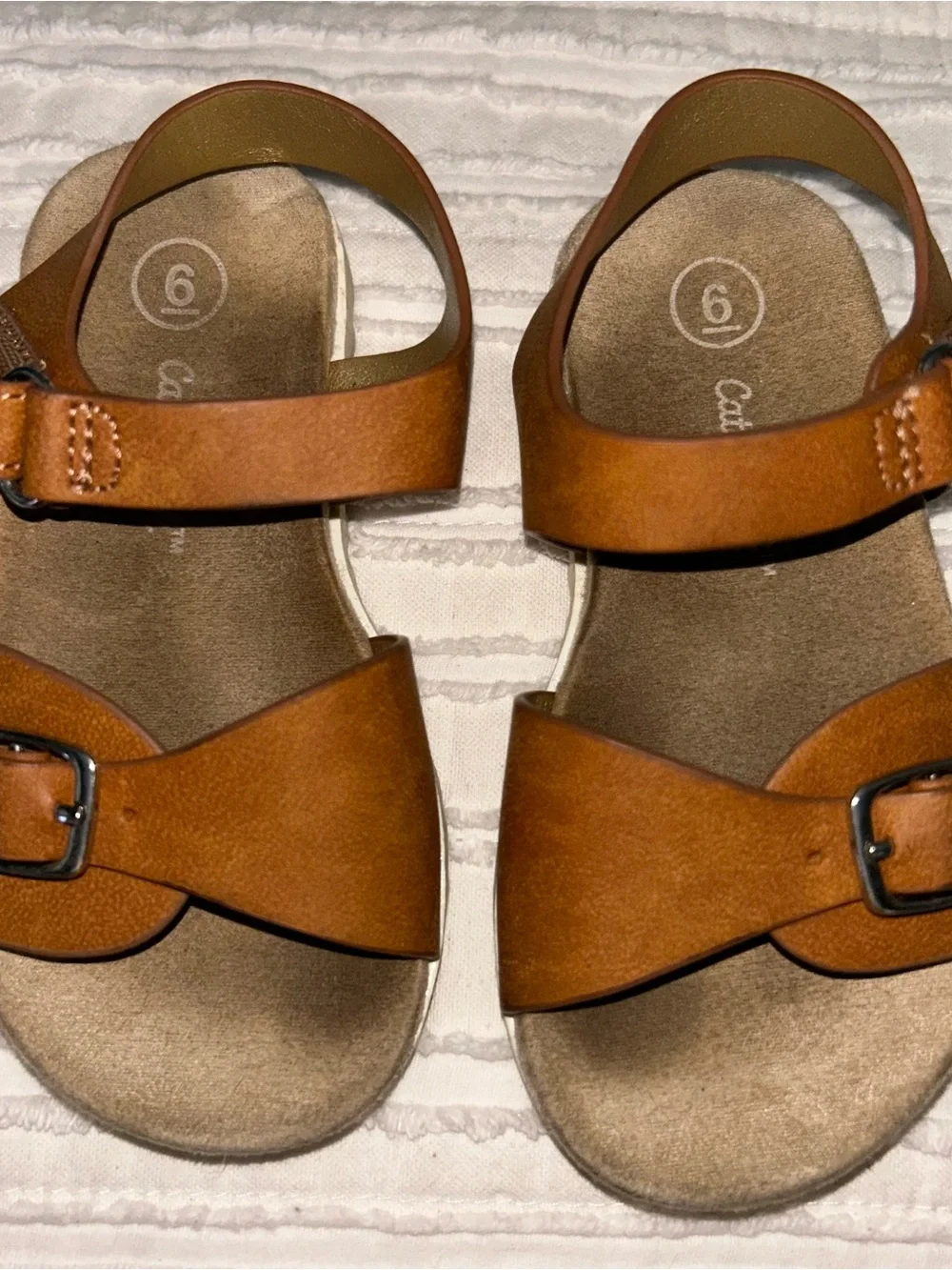 Cat & Jack Brown Tan Kids Buckle Sandals